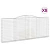 vidaXL Obokane gabion ko&scaron;are 8 kosi 400x30x160/180 cm pocinkano železo
