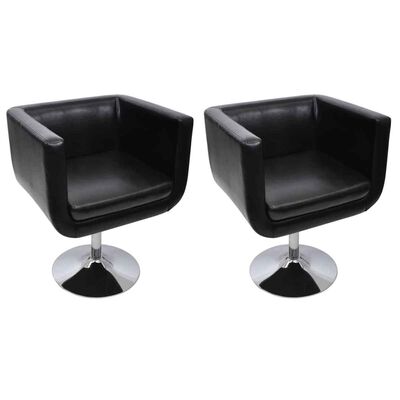 vidaXL Barski stol 2 kosa umetno usnje črne barve