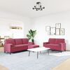 vidaXL Sedežna garnitura 3-delna z blazinami vinsko rdeč žamet
