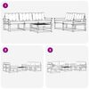 vidaXL Zunanja garnitura za sedenje z blazino 6 pcs Naravna in smetana