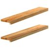 vidaXL Okenske police 2 kosa svetlo rjava 90x15x2 cm trdna hrastovina
