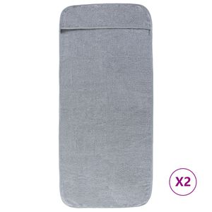 vidaXL Brisače za plažo 2 kosa sive 60x135 cm tkanina 400 GSM
