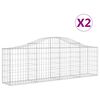 vidaXL Obokana gabionska ko&scaron;ara 2 kosa 200x30x60/80cm pocinkano železo