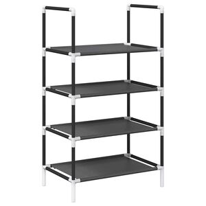 vidaXL Shoe Rack 4-Tier Black 44x28x77 cm Netkana tkanina