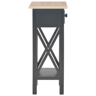 vidaXL Stranska mizica iz lesa 27x27x65,5 cm črna