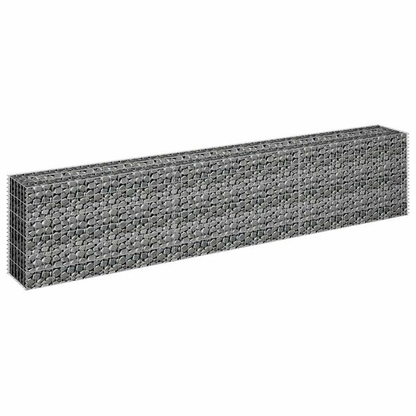 vidaXL Visoka greda gabion pocinkano jeklo 270x30x60 cm