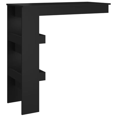vidaXL Stenska barska miza črna 102x45x103,5 cm konstruiran les
