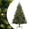 vidaXL Umjetno hinged božično drevo 300 LED Zelena 210 cm PVC in PE