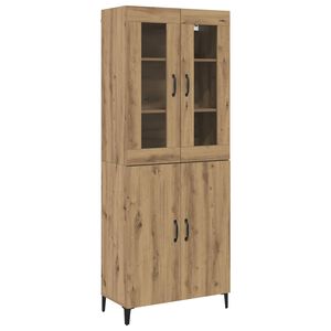 vidaXL Visok predalnik 2 kos Umetni hrast 69,5 x 34 x 180 cm