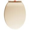 vidaXL WC deska s počasnim zapiranjem bež ovalna