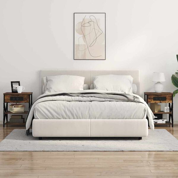 vidaXL Nočna omarica Dimljeni oreh 41 x 31 x 51 cm Konstruiran les