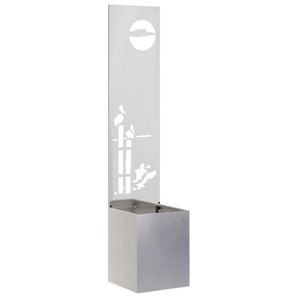 vidaXL Zaslon za zasebnost v vrtu Srebrna 32 x 140 cm Nerjaveče jeklo