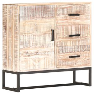 vidaXL Komoda bela 73x30x75 cm trden akacijev les