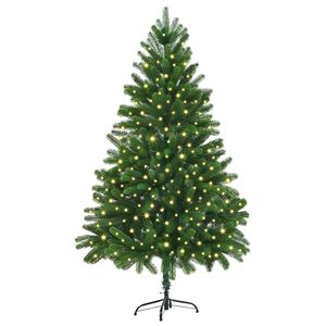 vidaXL Božično drevo med 300 LED z stojalom Zelena 180 cm PE