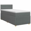 vidaXL Postelja boxspring z vzmetnico Temno siva 90 x 200 cm Blago