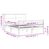 vidaXL Posteljni okvir z vzglavjem bel trden les
