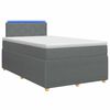 vidaXL Postelja boxspring z vzmetnico Temno siva 120 x 190 cm Blago