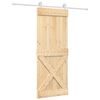 vidaXL Drsna vrata Naravna in bela 80 x 210 cm Masiven borov les
