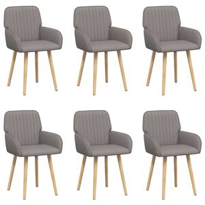 vidaXL Jedilni stoli 6 kos Blago Taupe 56,5 x 50 x 87,5 cm