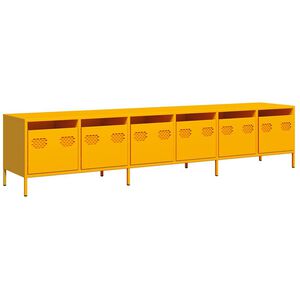 vidaXL TV omarica gorčično rumena 202x39x43,5 cm hladno valjano jeklo