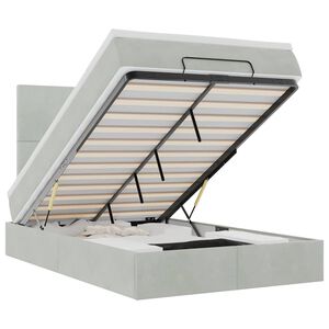 vidaXL Otomanski posteljni okvir z vzmetnicami siv 120x190cm žamet