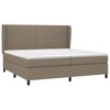 vidaXL Box spring postelja z vzmetnico taupe 200x200 cm blago