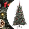 vidaXL Umestno božično drevo Zelena 150 cm PVC, plastika in jeklo