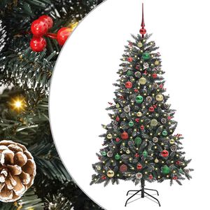 vidaXL Umestno božično drevo Zelena 150 cm PVC, plastika in jeklo
