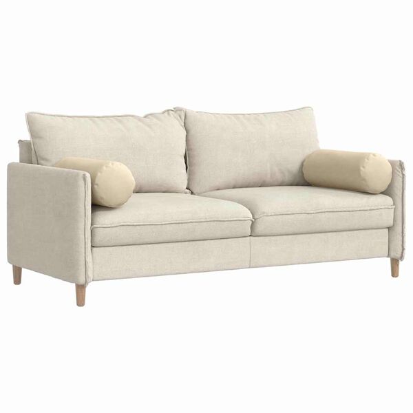 vidaXL Blazine 2 pcs krema Ø 25 x 70 cm blago