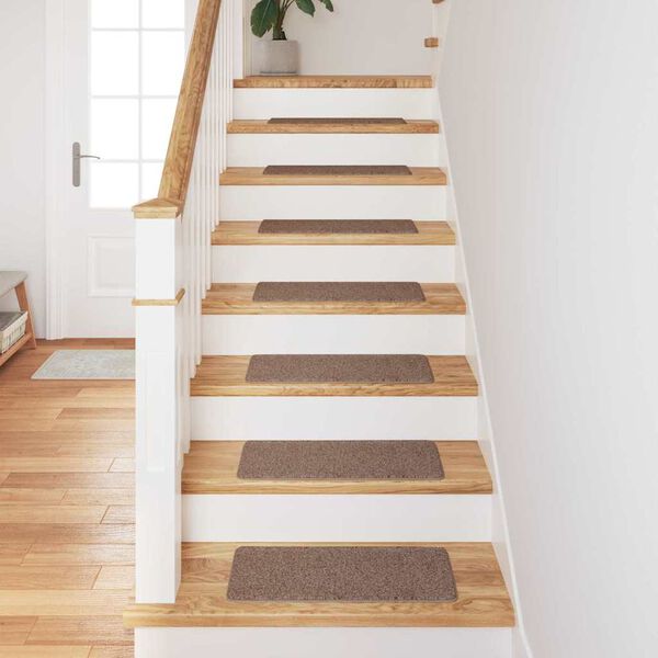 vidaXL Podloge proti zdrsu za stopnice 15 pcs Rjava 60 x 25 cm PP