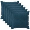 vidaXL Prevleka za blazino 6 pcs HOUTEN Modra 80 x 80 cm Žamet