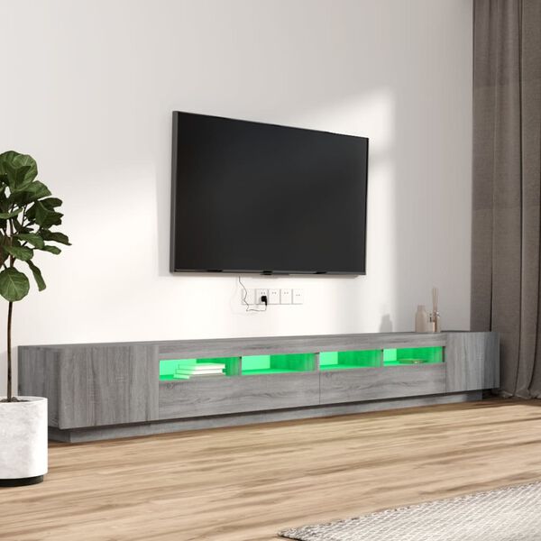 vidaXL Komplet TV omaric LED 3-delni siva sonoma inženirski les