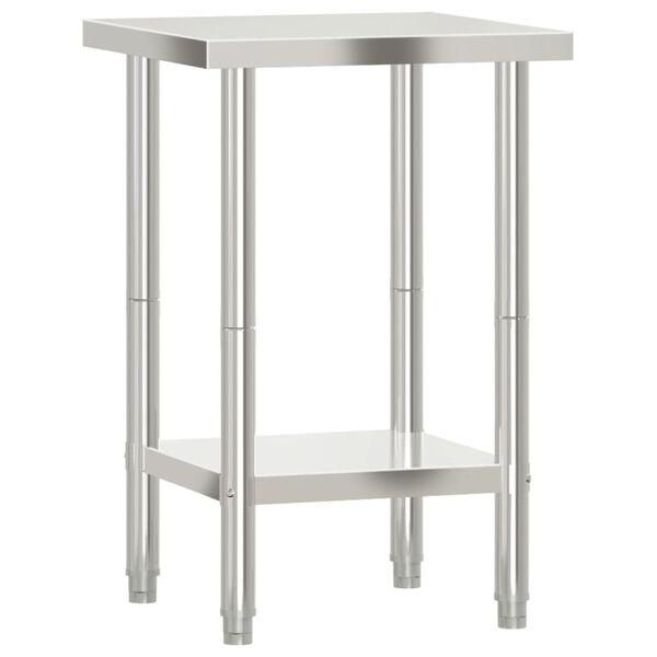 vidaXL Kuhinjska delovna miza 55x55x85 cm nerjaveče jeklo