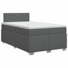 vidaXL Postelja boxspring z vzmetnico Temno siva 120 x 190 cm Blago