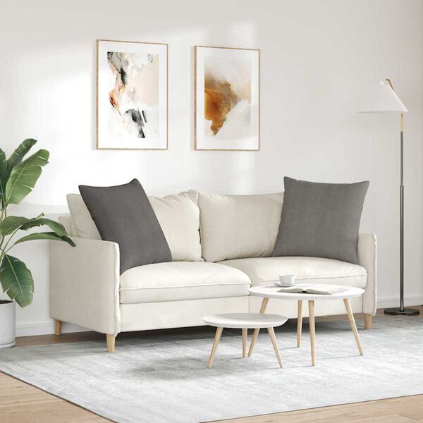 vidaXL Blazine za kavč 2 pcs Svetlo siva 80 x 80 cm Žametna tkanina