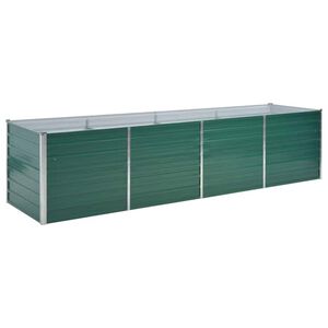 vidaXL Visoka greda iz pocinkanega jekla 320x80x77 cm zelene barve