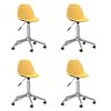 3086059 vidaXL Swivel Dining Chairs 4 pcs Yellow Fabric (2x333472)
