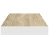 vidaXL Stenske police 2 kosa barva hrasta in bela 60x23,5x3,8 cm MDF