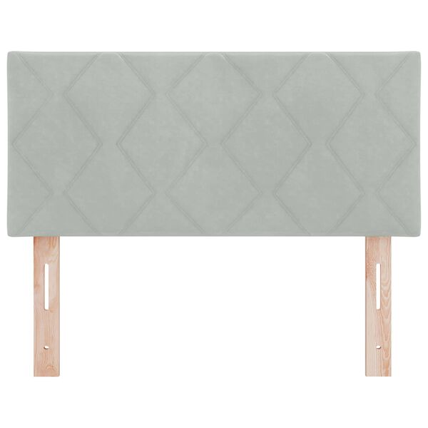 vidaXL LED glava postelje Svetlo siva 90 cm Umjetno usnje