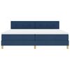 vidaXL LED Box Spring Postelja z vzmetnico Modra 200 x 200 cm blago