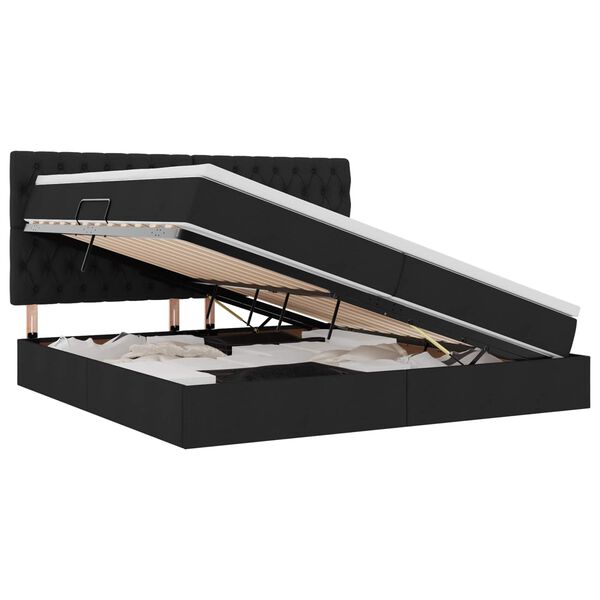 vidaXL Postelja z dodatnim prostorom za shranjevanje in LED osvetlitvijo