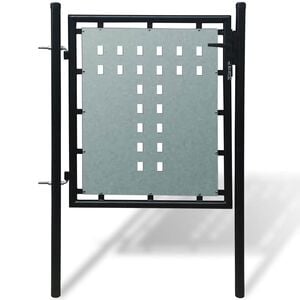 vidaXL Črna enokrilna ograja 100x75 cm