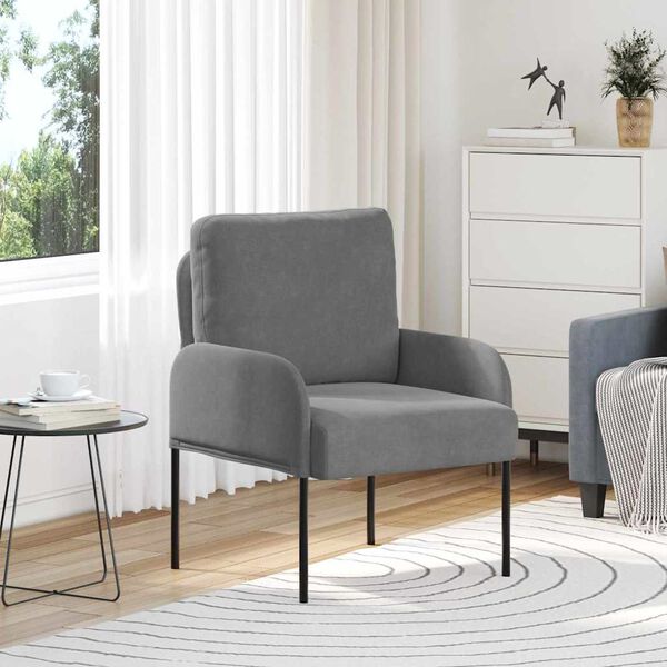 vidaXL Sedežne garniture z blazino 55cm Temno siva Vezani les