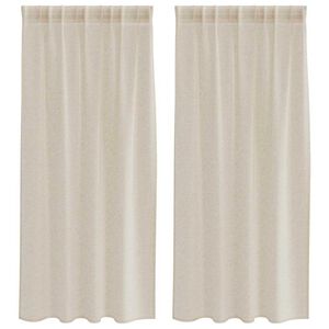 vidaXL Voile zavesa z zavesami 2 pcs Pe&scaron;čena 175 x 140 cm Poliester