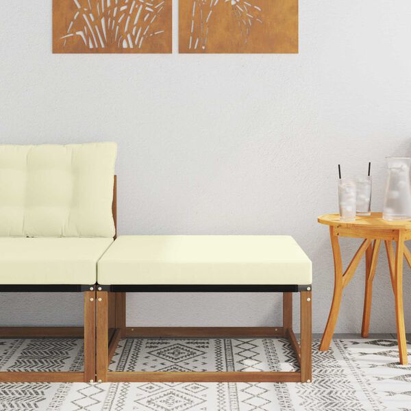 vidaXL Zunanji puf Masiven les akacije Naravna