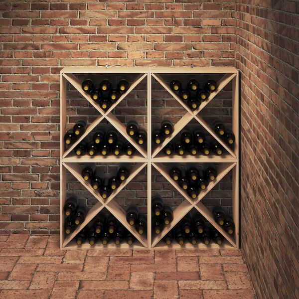vidaXL Stojalo za vino 4 pcs Naravna 62 x 25 x 62 cm