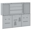 vidaXL Komplet omare in pegboard 4 pcs Črna 200 x 20 x 115 cm Jeklo