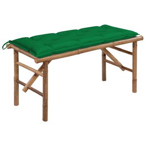 vidaXL Zložljiva vrtna klop z blazino 118 cm bambus