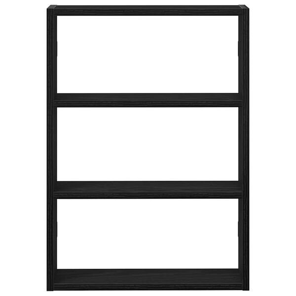 vidaXL Stenska polica črn 43x9x60 cm inž. les