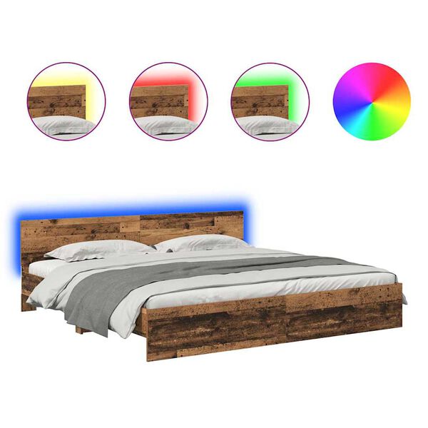 vidaXL Konstrukcija postelje Star les 200 x 200 cm Konstruiran les